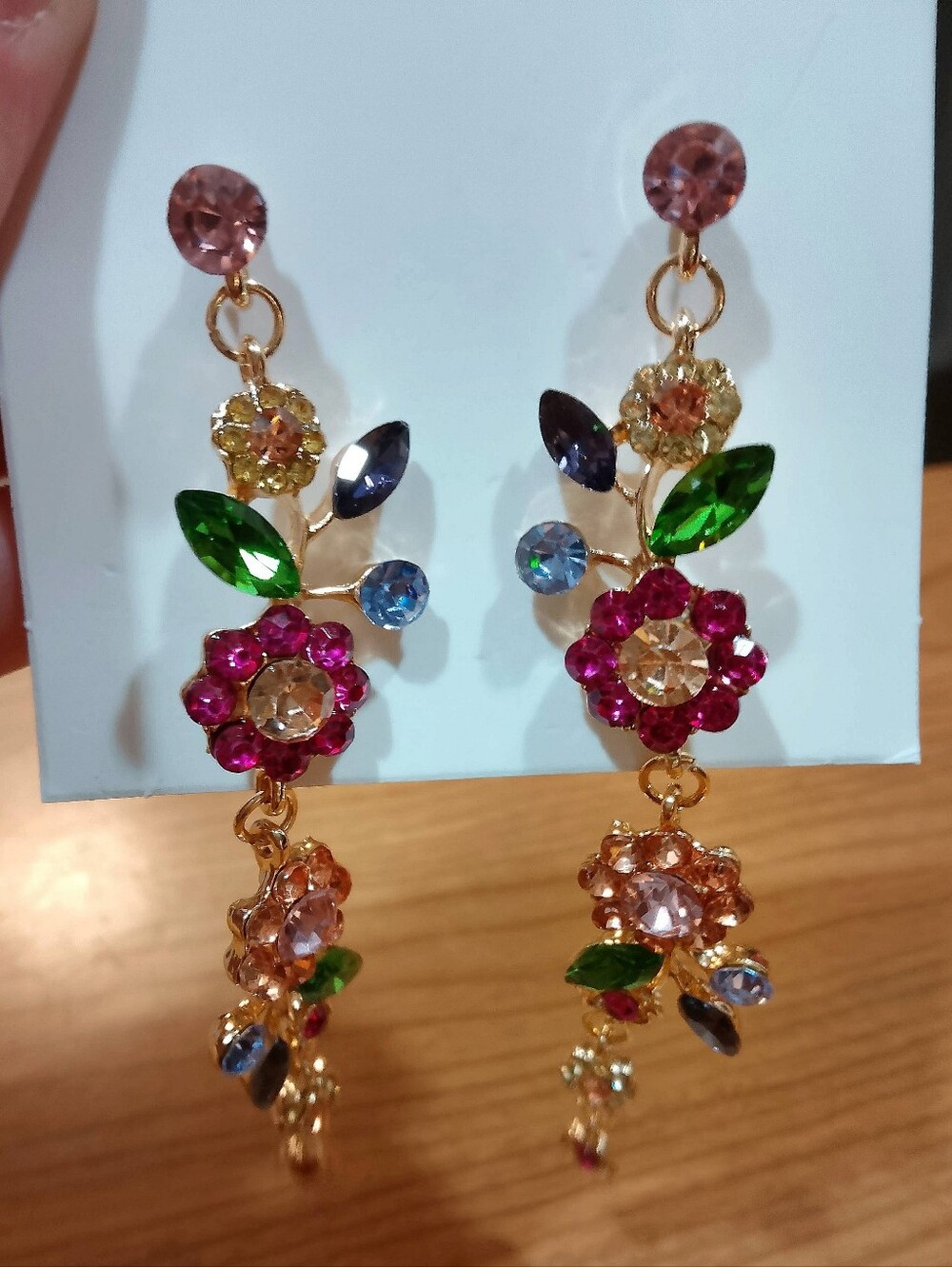 Women's Gold Floral Drop Earrings
